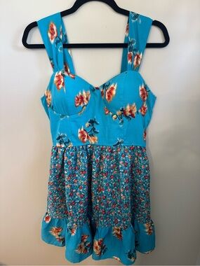 BAND OF THE FREE Women's Floral Bustier Dress BOHO Festival Cottagecore LARGE